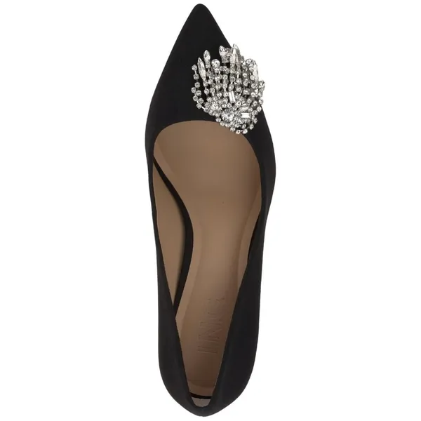 INC International Concepts Saija Pumps Embellished Heels Black Microsuede 8M - Image 11