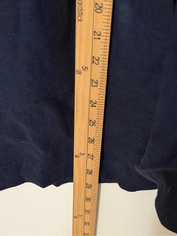 Stillwater Linen Knotch Waist Pants Size Small Navy Blue Coastal Beach Wide Leg - Image 10