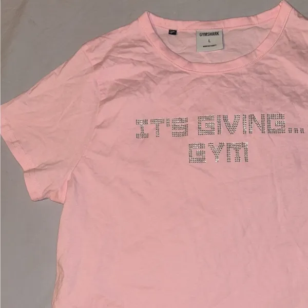 New Gymshark ITS GIVING GYM BABY T-SHIRT Pink Women’s Size Large - Image 9
