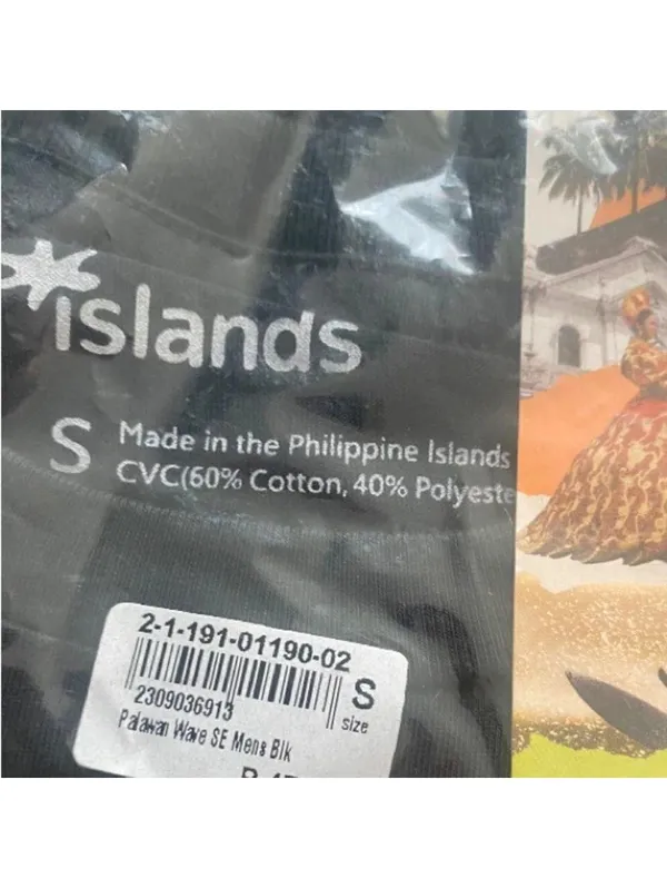 Islands Souvenirs Palawan Philippines Graphic T-Shirt Black Size S NWT - Image 3