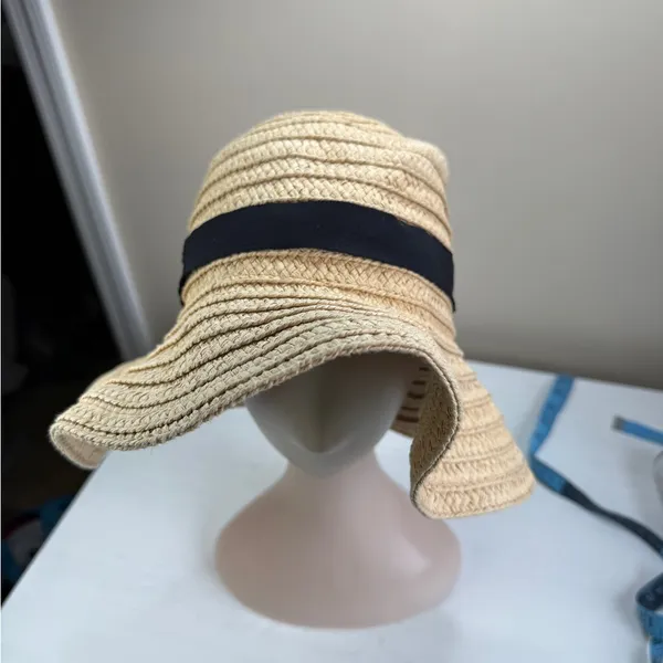 Madewell Packable Braided Straw Hat Summer Beach Travel Vacation Sz M/L - Image 14