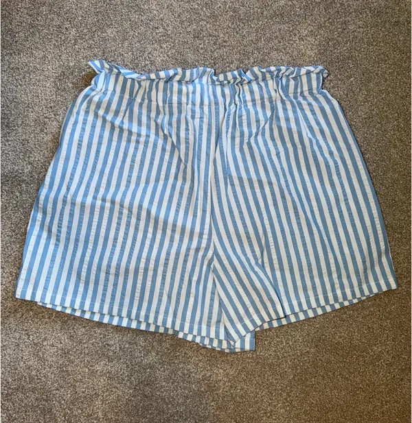 Wild Fable Blue and White Striped Paperbag Shorts - Image 2