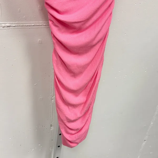 Princess Polly Pink Ruched One Shoulder Ribbed Mini Bodycon Dress Size 0 US XS - Image 5