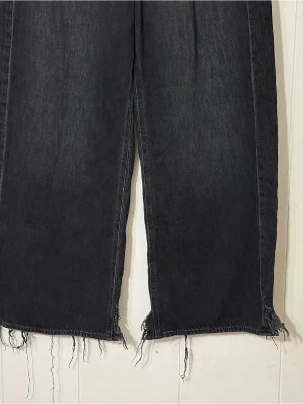 American Eagle Super High Rise Baggy Wide Leg Jeans Black Size 10 - Image 4