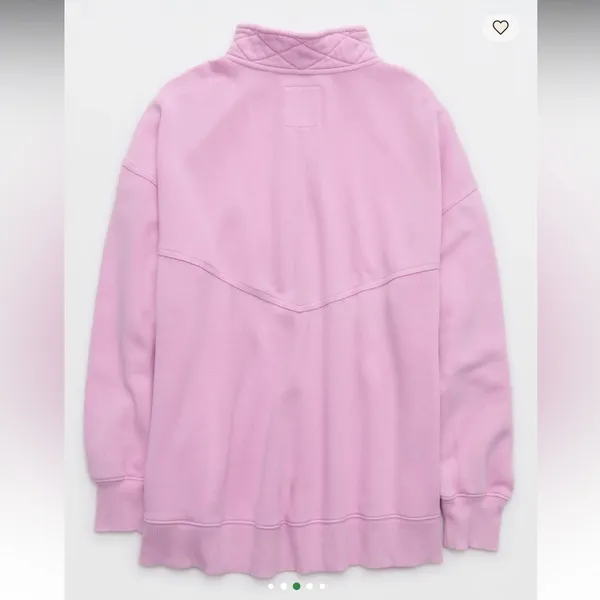Aerie Pink Oh Zip! Sweatshirt NWT Size XL - Image 4