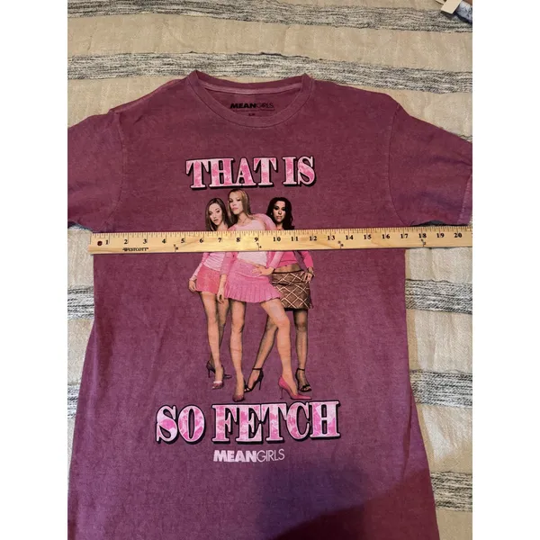 Mean Girls Y2K "That Is So Fetch" Graphic Tee Mauve Mineral Wash Pink Small S/P - Image 5