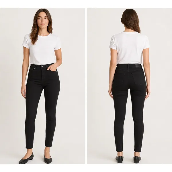 Everlane The Way-High Skinny Jean Black Organic Cotton High Rise Women's 30R - Image 2