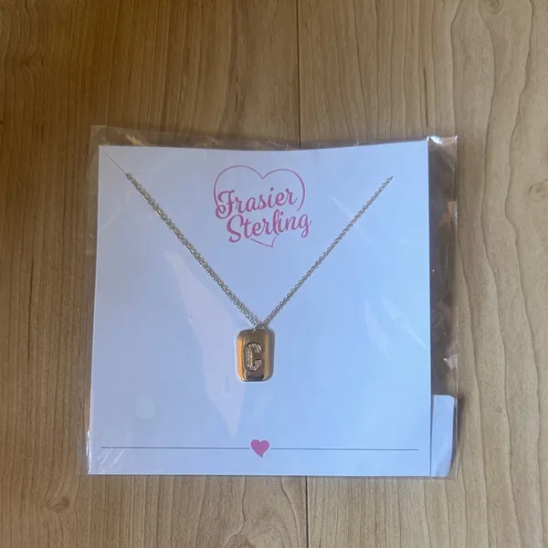 Gold Initial Necklace - C - Image 2