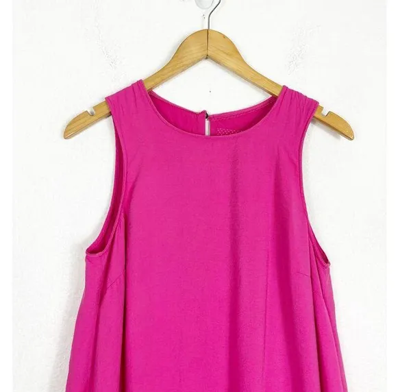 Anthropologie Maeve Marlene Tiered Maxi Dress Medium Pink Oversized Sleeveless - Image 4