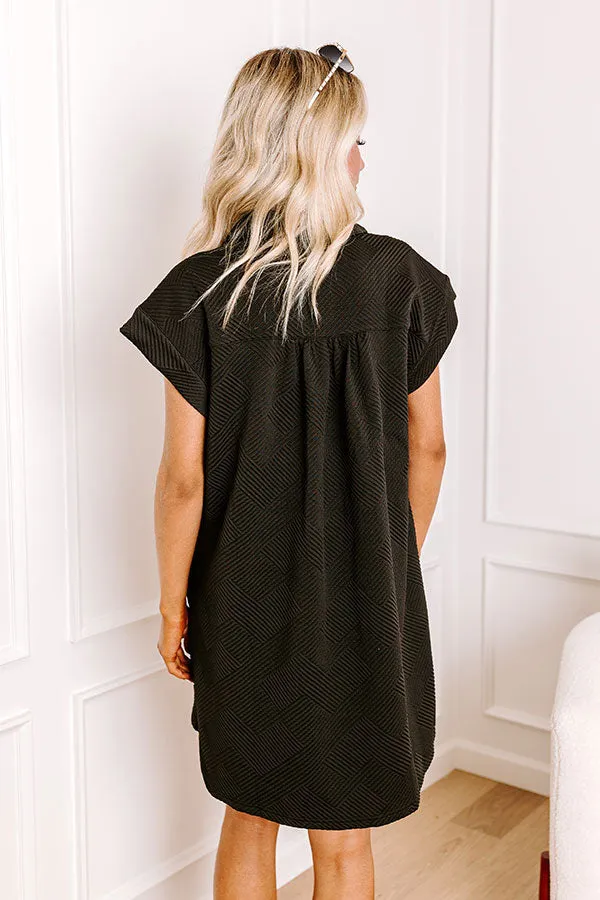 Entro Quilted Relaxed Fit Button-Detail Mini Dress - Image 3