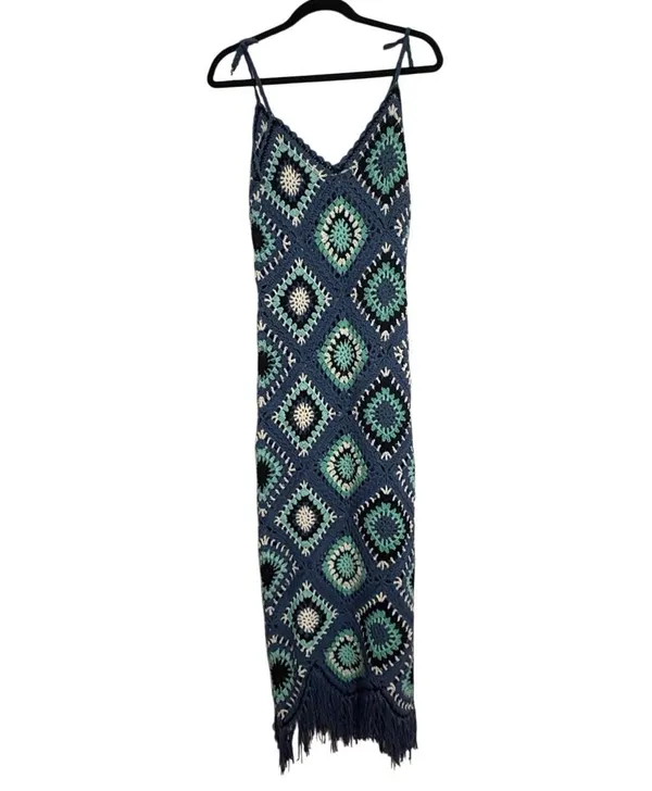 Elan Aleki Crochet Maxi Cover Up Dress Medium - Image 6