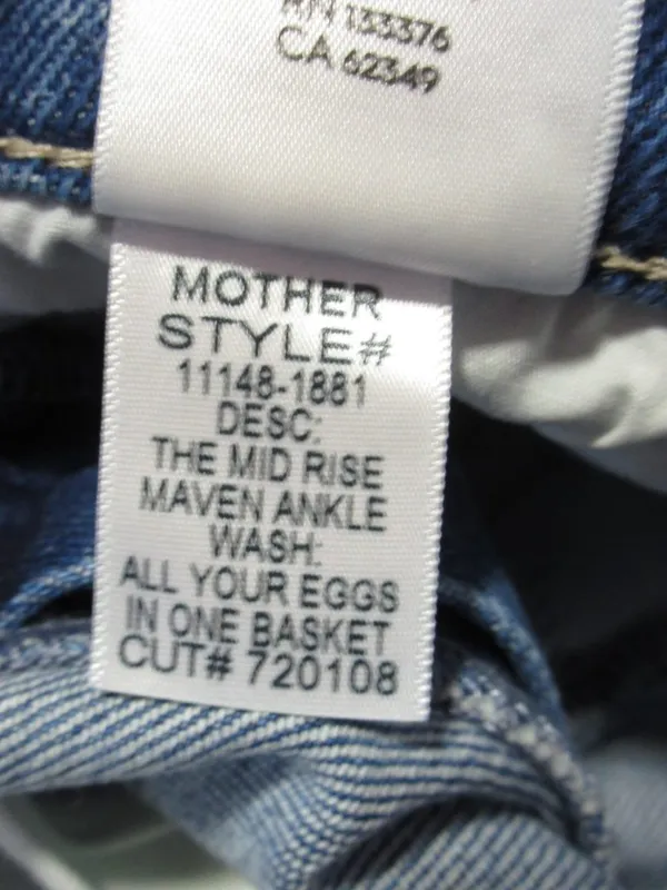 NWT Mother Mid Rise Maven Ankle in All Your Eggs in One Basket Crop Jeans 28 - Image 11