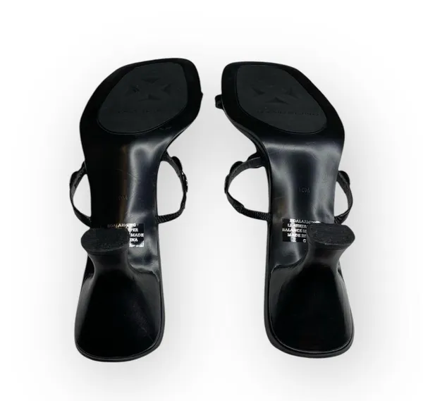 new Bandolino 𒀭 T Strap Kitten Heels Mules Sandals 𒀭 Black Leather 𒀭 10M 𒀭 SJP - Image 14