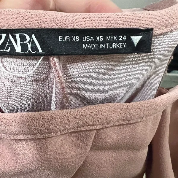 Zara Off-The-Shoulder Bodycon Midi Dress Powder Pink XS Party Cocktail Formal - Image 10