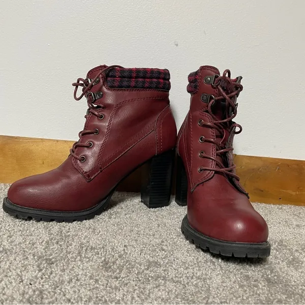 Dolce by Mojo Moxy WitchyFaux‎ leather Red-burgundy ankle boot Whimsigoth Size 8 - Image 12