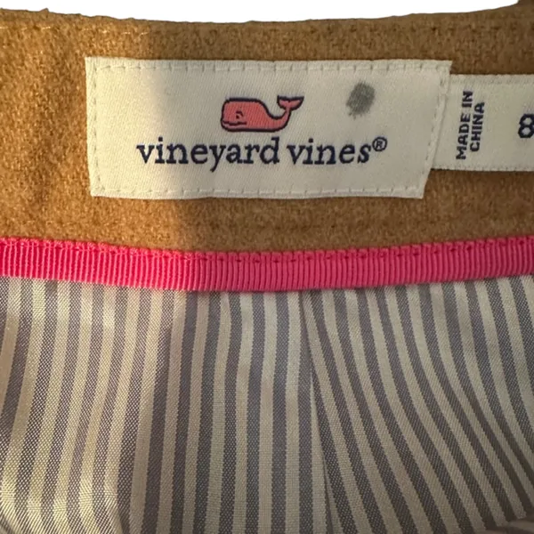 Vineyard Vines Beige Wool Blend Lined Mini Skirt With Pockets Women Sz 8 - Image 9
