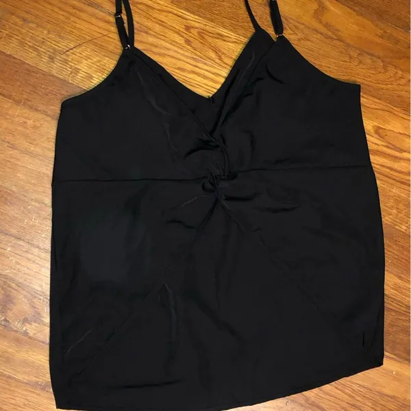 Black Backless Camisole Top 100% polyester Sz Large Black - Image 4
