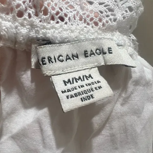 American Eagle Women's Off-Shoulder Lace Blouse White Size M - Image 7