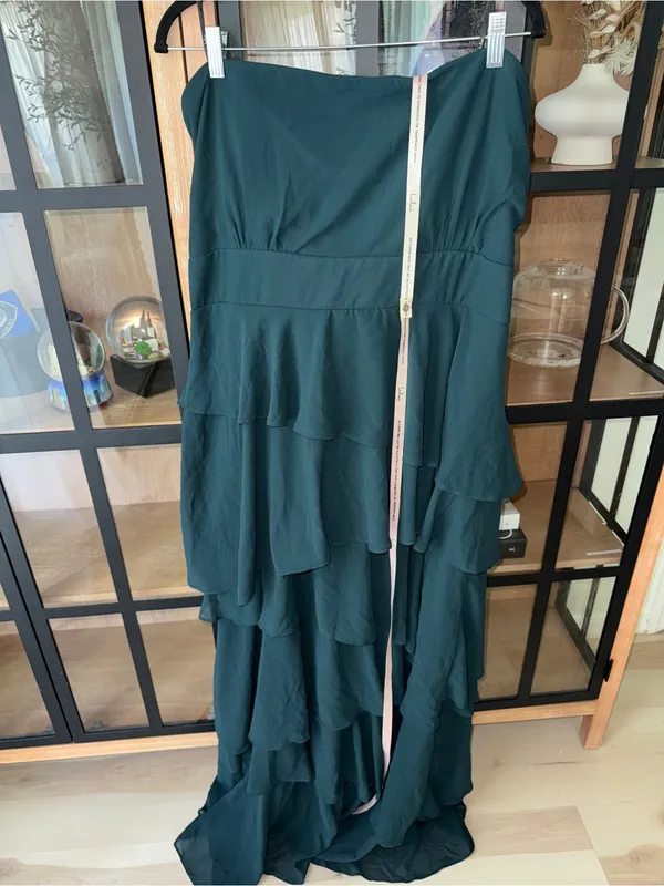 NWT Lulu’s Gorgeous Essence Emerald Strapless Tiered Maxi Dress plus bridesmaid - Image 8