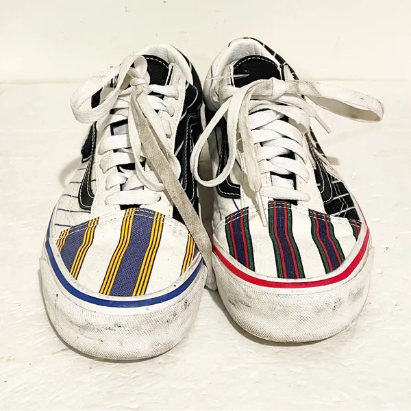 VANS Womens Size 8 Old Skool Retro Stripes Skateboard Shoes Low Top Sneakers‎ - Image 2
