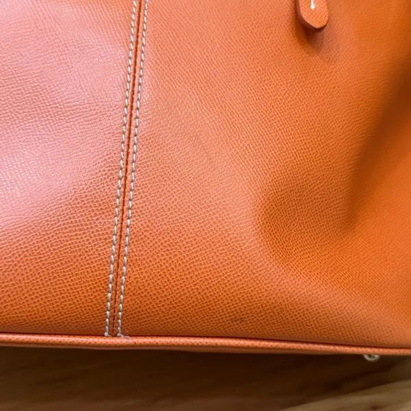 Authentic Dooney & Bourke Davis Tassel Orange Saffiano Leather Large Tote Bag - Image 14