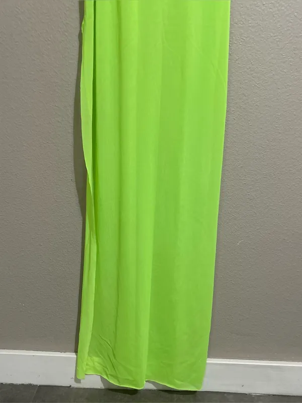 SKIMS Neon Green Sheer Mesh Maxi Dress Swim Coverup Women’s Size Large - Image 11