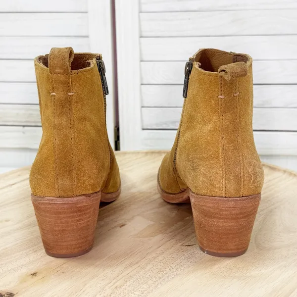 Frye Alton Suede‎ Chelsea Ankle Boots Bootie Block Heel Tan Womens Size 7.5 - Image 5