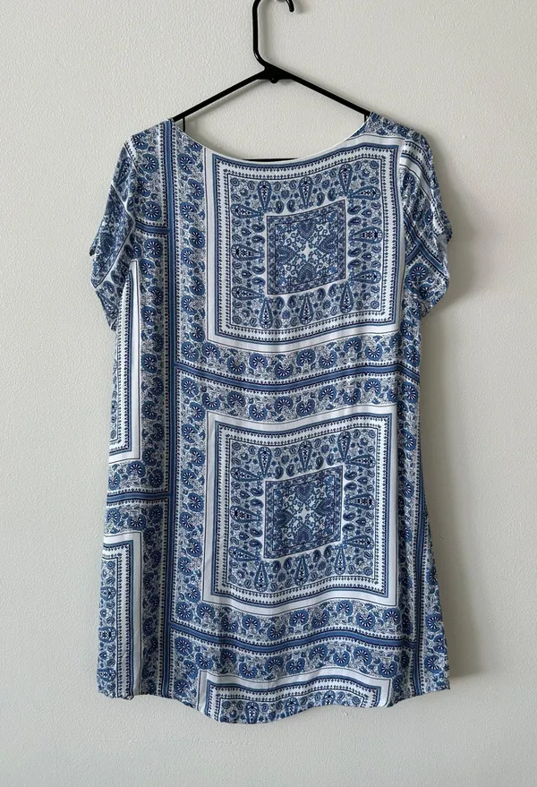Blue Bandana Print Dress - Image 6