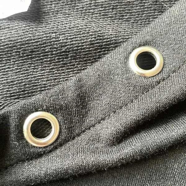 Venus Black Long Sleeve Top with Eyelet Detail - Image 3