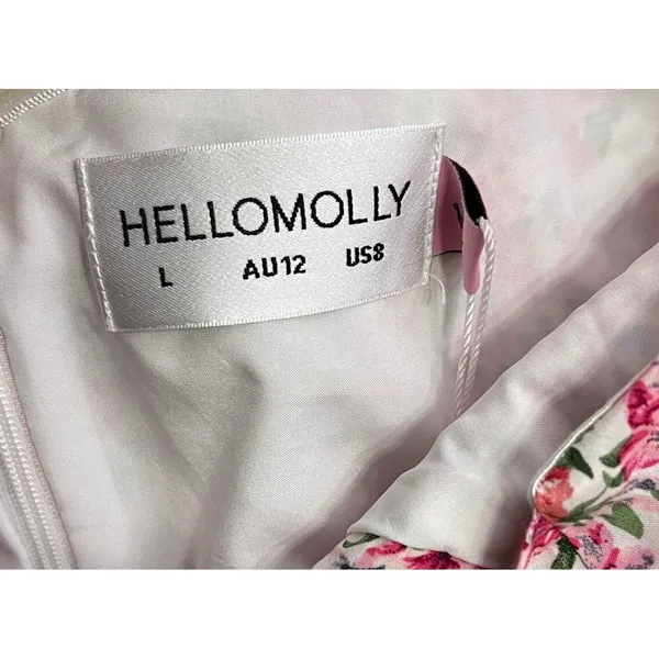 NWT Hello Molly Ruffled Out Dress Floral‎ One Shoulder Ruffle Mini Dress Pink 8 - Image 5