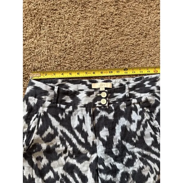 Ann Taylor Loft‎ Marisa Style Wide Leg Linen Pants Blue Sz 8 Resort Wear - Image 4