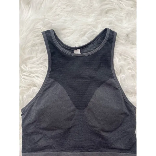 Lululemon Seamless Mesh Supportive Training Tank Top Graphite Grey Size 2 - Image 6