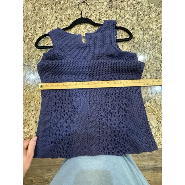 Lilly Pulitzer Molly Navy Harbor Crochet Sleeveless Sweater Dress Size Large - Image 9