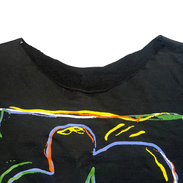 OBEY Floral Graphic Oversized Cropped Black‎ Cartoon Sweater Womens Large Skate - Image 3