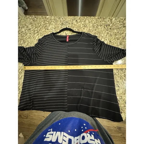 IC by Connie K Black Stretchy Wearable Art to Wear Dress Artsy Striped Size 2X - Image 9