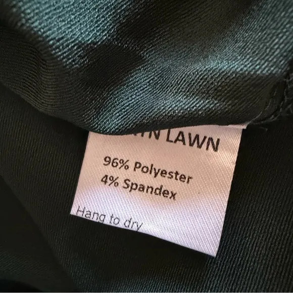 Caryn Lawn Dark Green Satin Shift Dress‎ One Size Fairy Grunge - Image 10