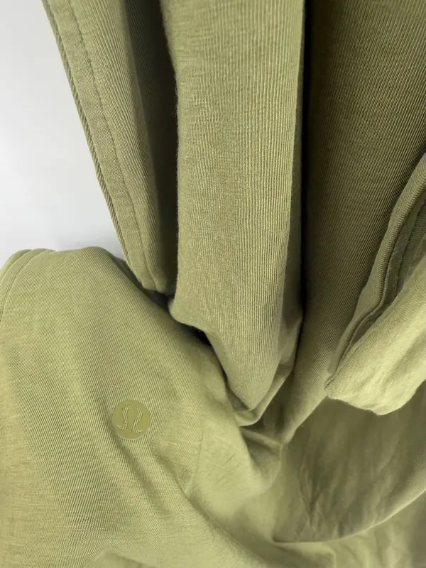 Lululemon cotton wrap front t-shirt dress bronze green women’s 10 Athleisure - Image 3