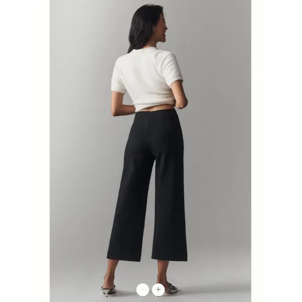 Anthropologie The Colette Cropped Wide-Leg Pants by Maeve: Rhinestone Pocket Edi - Image 3