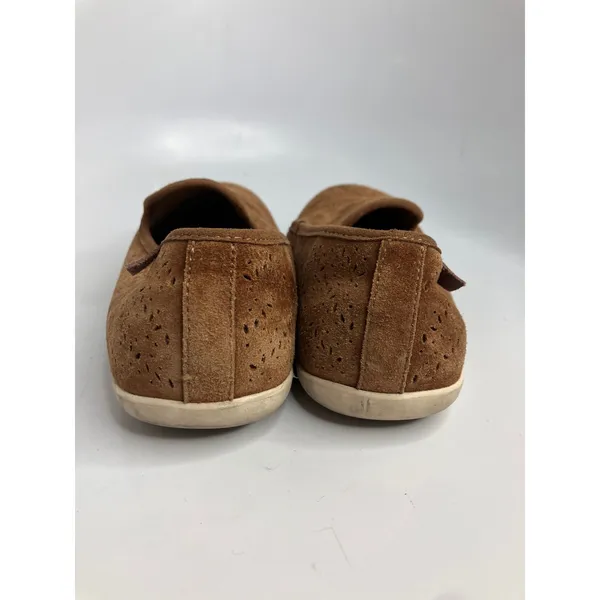 Spenco Siesta Loafers Womens 7.5 Brown Good Suede Laser Cut Perforated Slip On - Image 7
