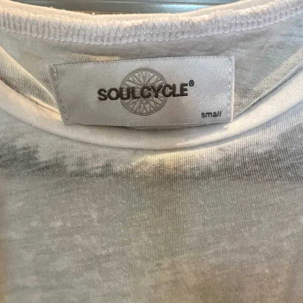 SoulCycle White Dallas Burnout Tissue Muscle T-Shirt size small - Image 3