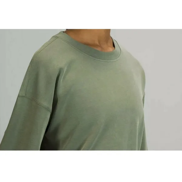 Lululemon Softstreme Perfectly Oversized Cropped Crew Sage Green Twill size 6 - Image 8
