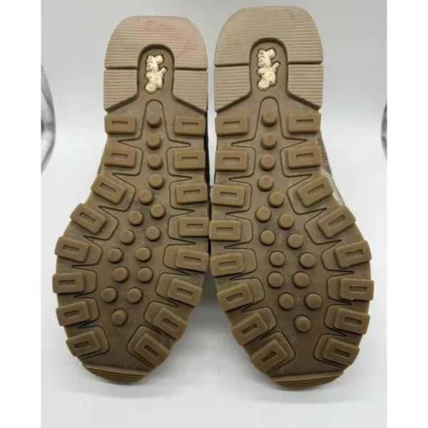 Coach C118‎ Runner Womens Size 8.5 Gold Brown Monogram Metallic Lace Up Sneakers - Image 5