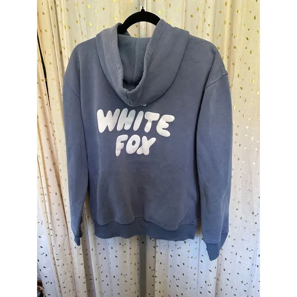White Fox Vol.3 Ocean Puff Print Logo Oversized Offstage Hoodie Sweatshirt S/M - Image 6