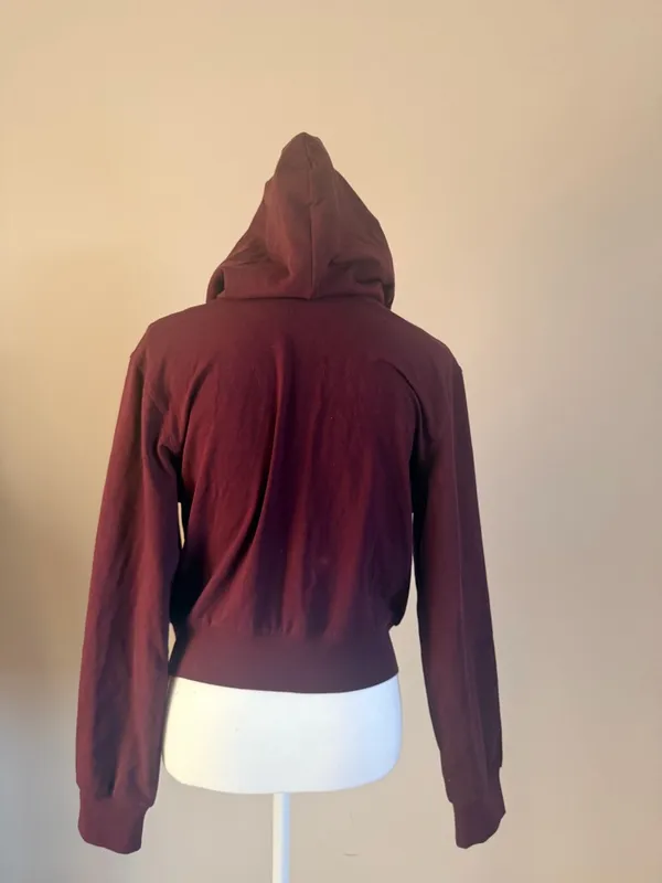 NWT Skims Cotton Jersey zip up hoodie in color currant women size large Sold Out - Image 6