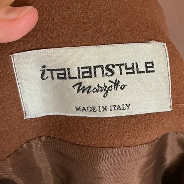 Vintage Italian Style Marzotto Wool Long Peacoat W8 Brown - Image 6