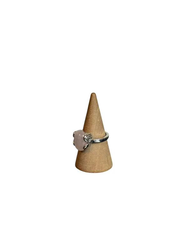Handmade Rose Quartz Crystal Ring | Size 6 - Image 3