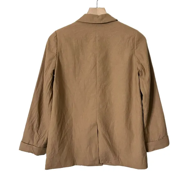Cami NYC Owen Linen Cotton Blend Relaxed Blazer Jacket Butterscotch Brown XS - Image 3