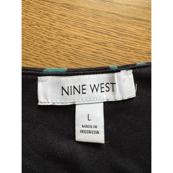 Nine West Women Size Large Long Sleeve Blouse‎ Stretch Lined Career Office City - Image 3