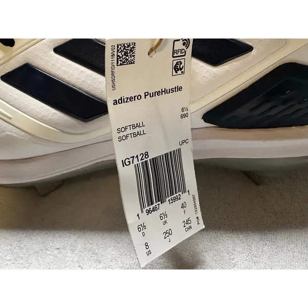 Adidas Adizero PureHustle Softball Cleats White Navy Women’s 8 NWT - Image 2