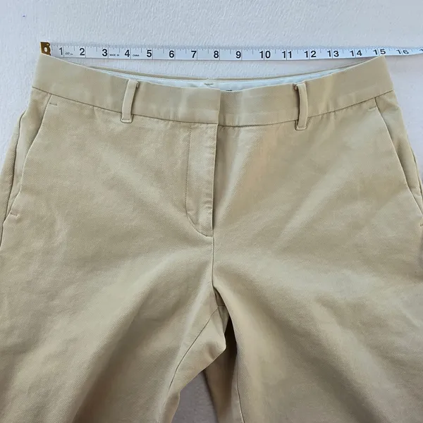 Ann Taylor Curvy Fit Ankle Pants Beige Cotton Stretch Trousers Size 6 - Image 7